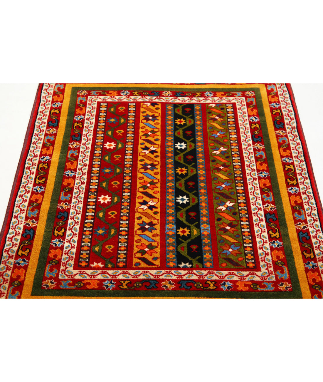 Shaal 3'3'' X 4'0'' Hand-Knotted Wool Rug 3'3'' x 4'0'' (98 X 120) / Multi / Multi