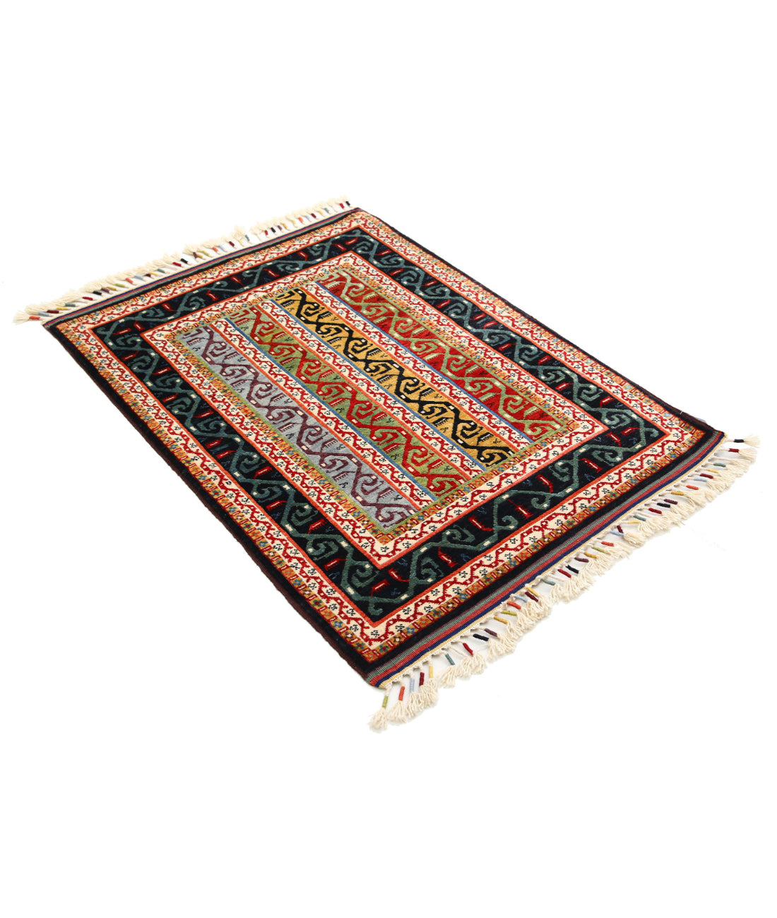 Shaal 3'2'' X 4'4'' Hand-Knotted Wool Rug 3'2'' x 4'4'' (95 X 130) / Multi / Multi
