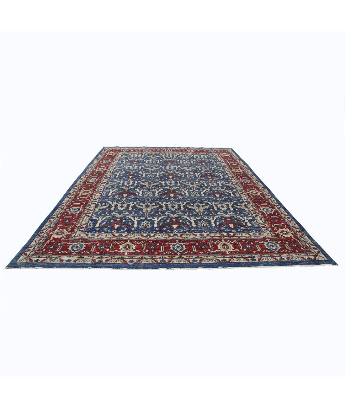 Sultanabad 8'11'' X 11'8'' Hand-Knotted Wool Rug 8'11'' x 11'8'' (268 X 350) / Red / Blue