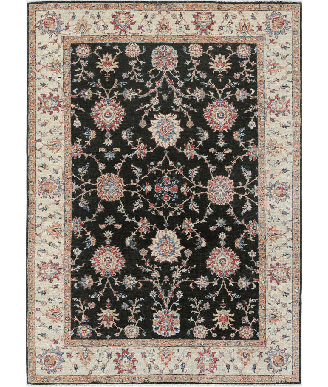 Sultanabad 5'11'' X 8'4'' Hand-Knotted Wool Rug 5'11'' x 8'4'' (178 X 250) / Ivory / Black