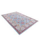 Suzani 6'7'' X 9'8'' Hand-Knotted Wool Rug 6'7'' x 9'8'' (198 X 290) / Blue / Red