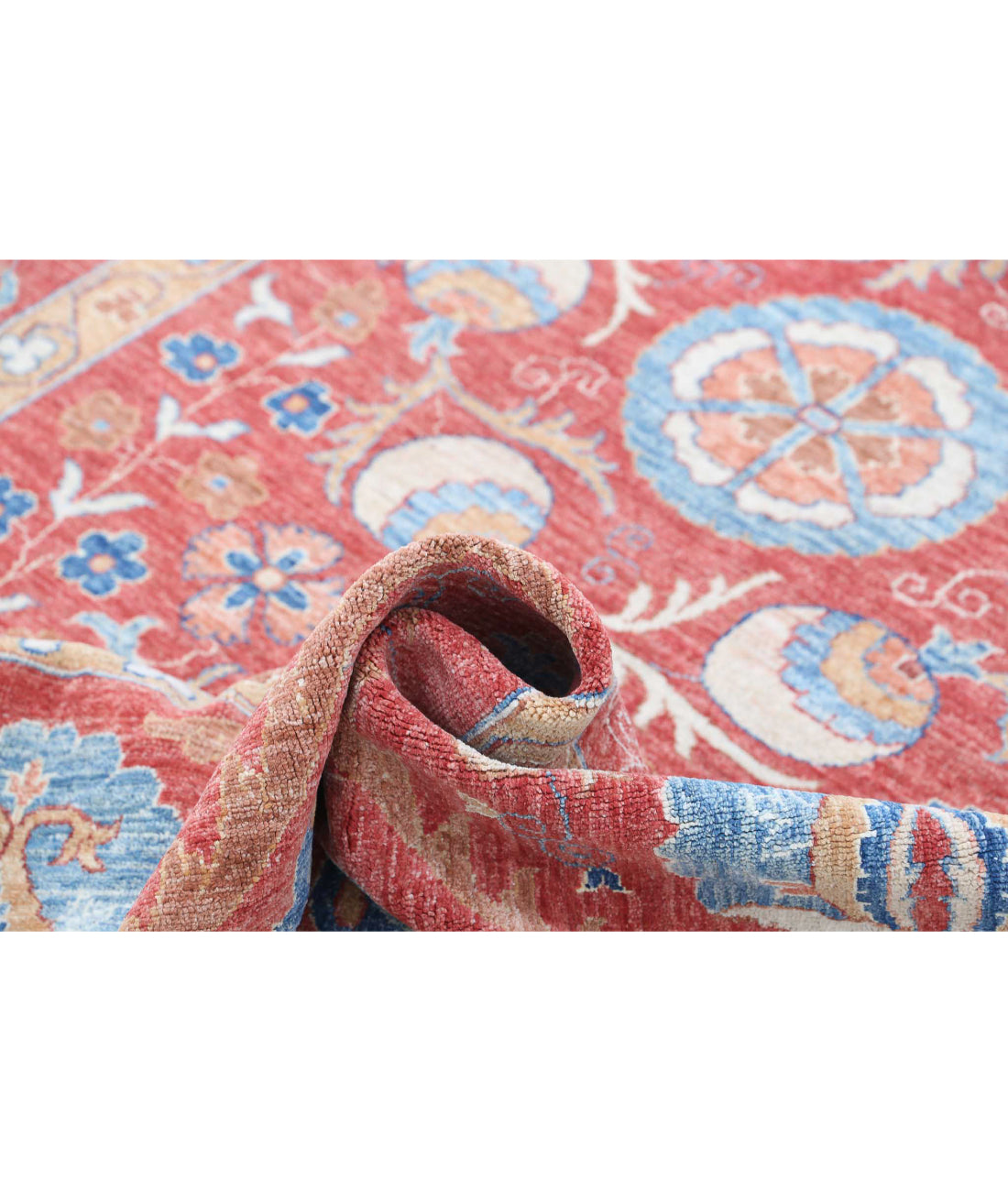 Suzani 6'7'' X 9'10'' Hand-Knotted Wool Rug 6'7'' x 9'10'' (198 X 295) / Red / Rust