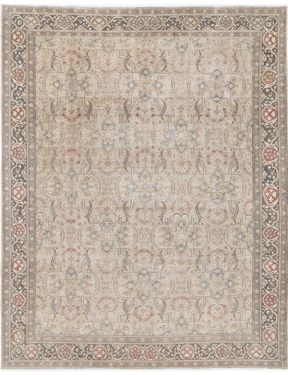 Tabriz 9' 11" X 12' 9" Hand-Knotted Wool Rug 9' 11" X 12' 9" (302 X 389) / Taupe / Brown