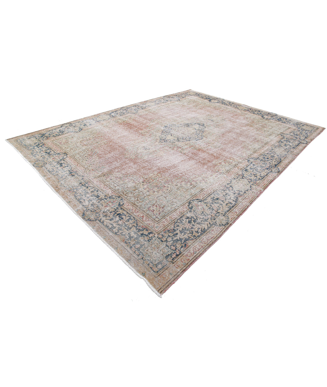 Vintage 9'6'' X 12'9'' Hand-Knotted Wool Rug 9'6'' x 12'9'' (285 X 383) / Rust / Blue