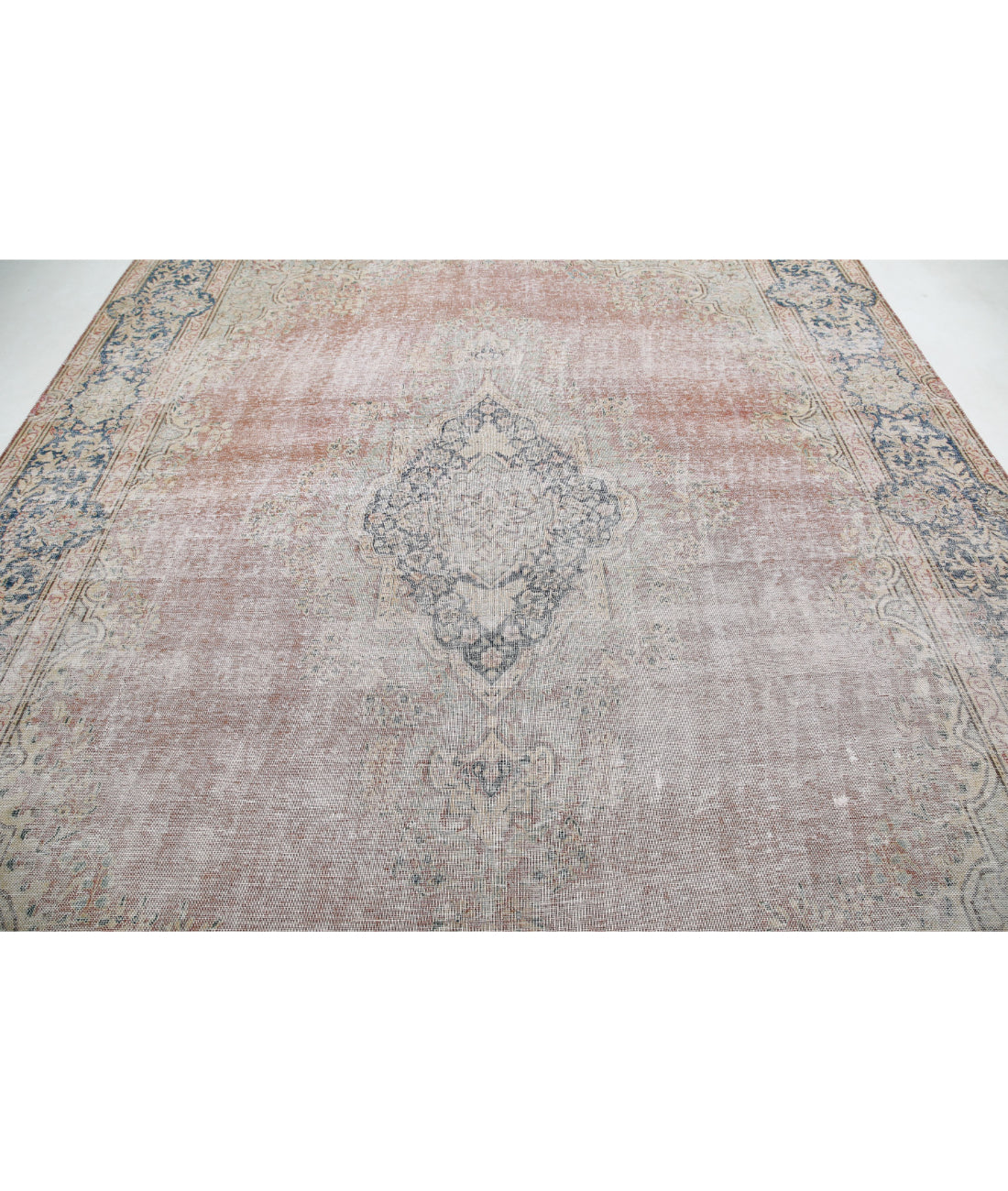 Vintage 9'6'' X 12'9'' Hand-Knotted Wool Rug 9'6'' x 12'9'' (285 X 383) / Rust / Blue
