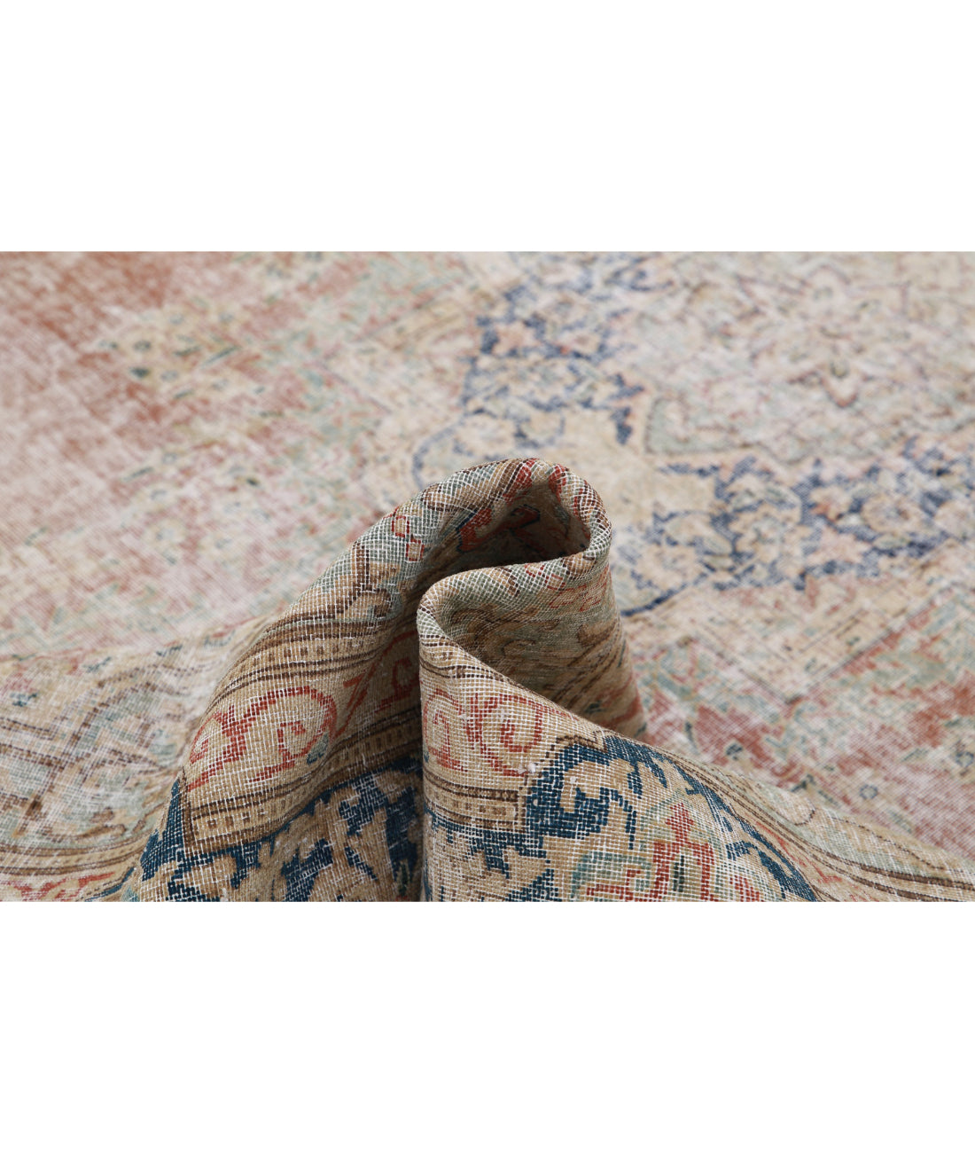 Vintage 9'6'' X 12'9'' Hand-Knotted Wool Rug 9'6'' x 12'9'' (285 X 383) / Rust / Blue