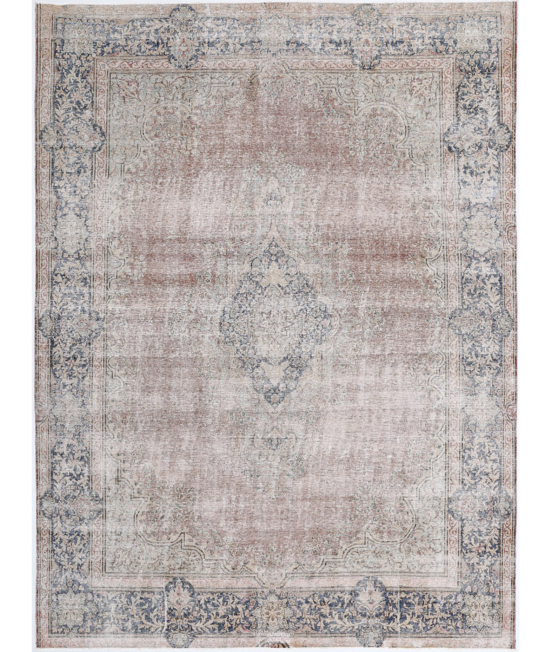 Vintage 9'6'' X 12'9'' Hand-Knotted Wool Rug 9'6'' x 12'9'' (285 X 383) / Rust / Blue