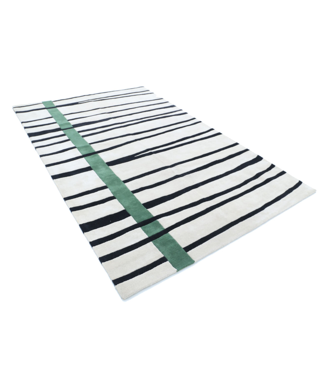 Vista 6'3'' X 9'7'' Hand-Tuffted Wool Rug 6'3'' x 9'7'' (295 X 395) / Ivory / Black