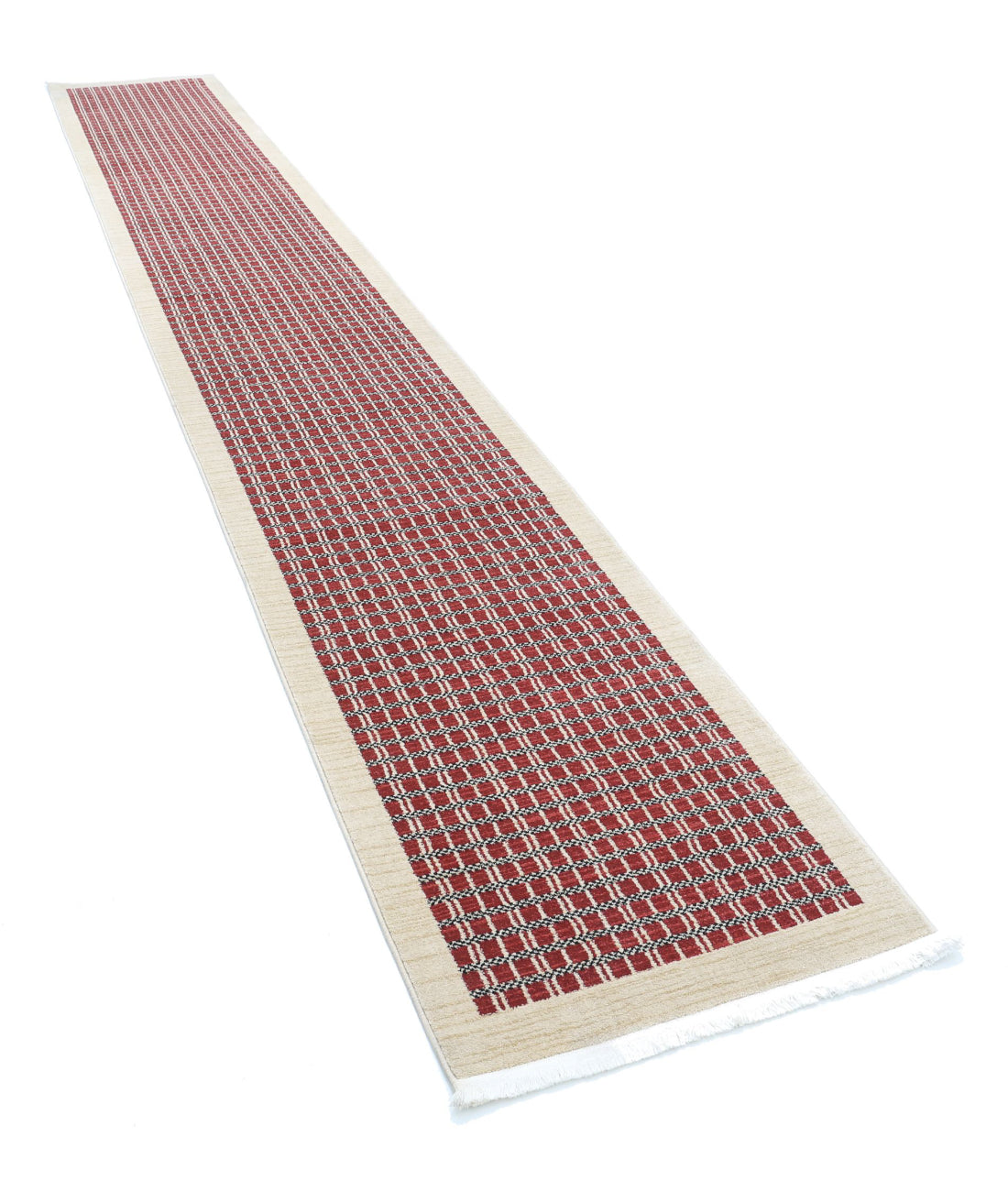 Vista 2'6'' X 16'5'' Power-Loomed Wool Rug 2'6'' x 16'5'' (75 X 493) / Red / Ivory