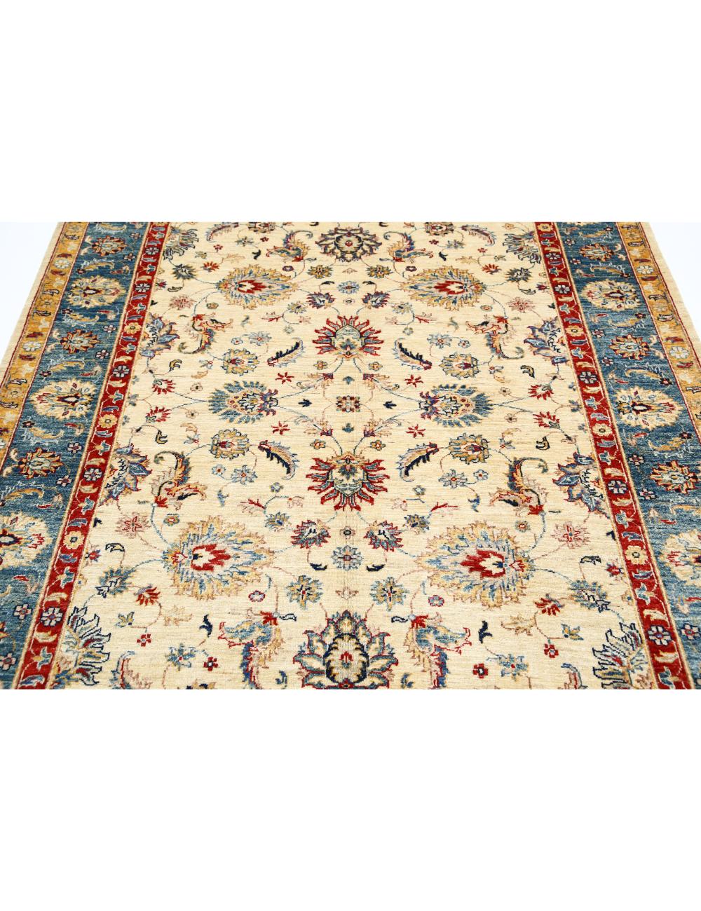 Ziegler 5' 10" X 7' 6" Hand-Knotted Wool Rug 5' 10" X 7' 6" (178 X 229) / Blue / Ivory