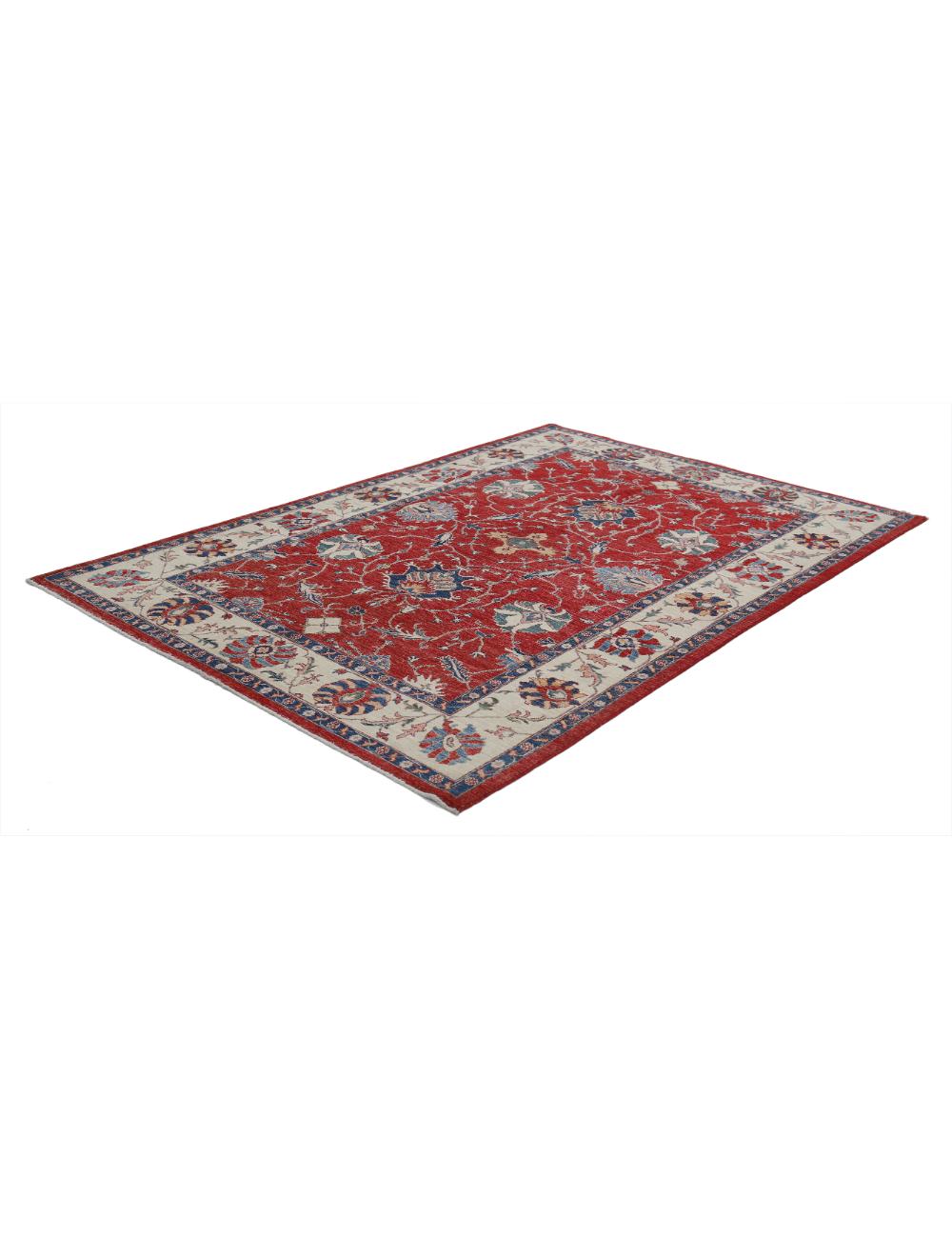 Ziegler 6' 1" X 8' 11" Hand-Knotted Wool Rug 6' 1" X 8' 11" (185 X 272) / Red / Ivory