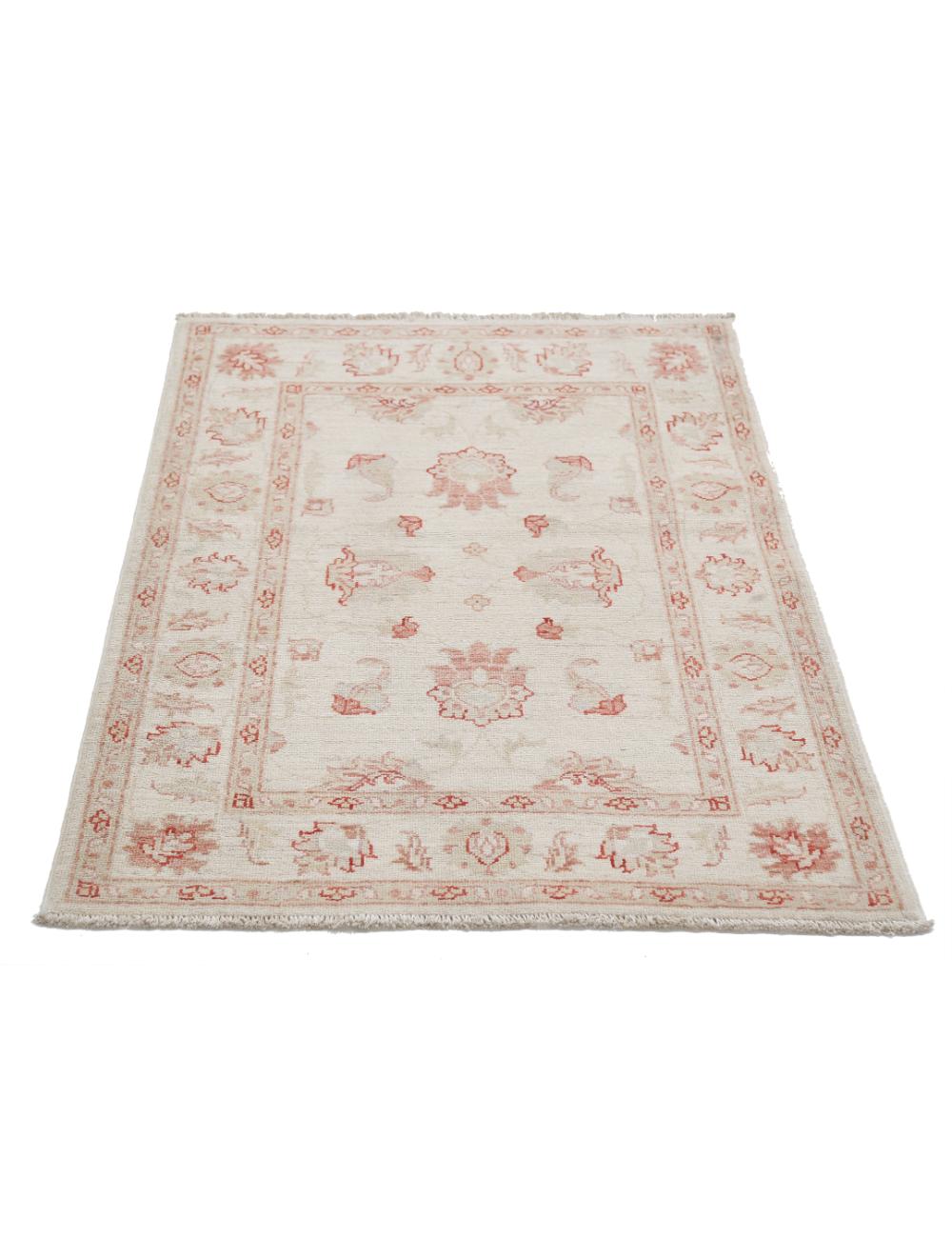 Ziegler 2' 9" X 3' 9" Hand-Knotted Wool Rug 2' 9" X 3' 9" (84 X 114) / Ivory / Red