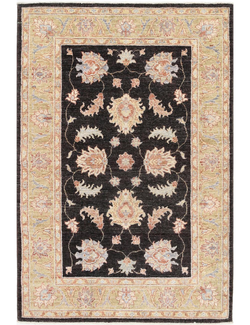 Ziegler 3' 4" X 4' 11" Hand-Knotted Wool Rug 3' 4" X 4' 11" (102 X 150) / Brown / Green