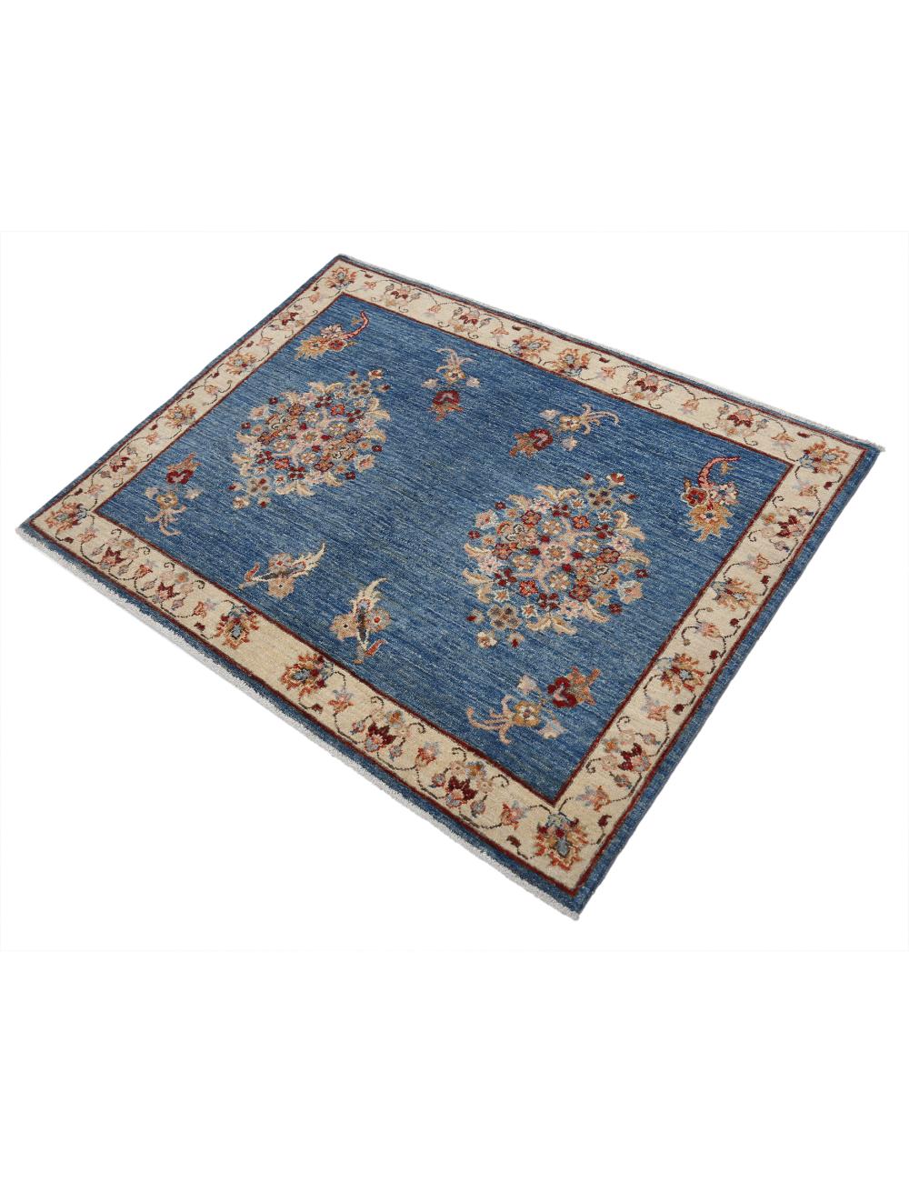 Ziegler 3' 0" X 4' 0" Hand-Knotted Wool Rug 3' 0" X 4' 0" (91 X 122) / Blue / Ivory