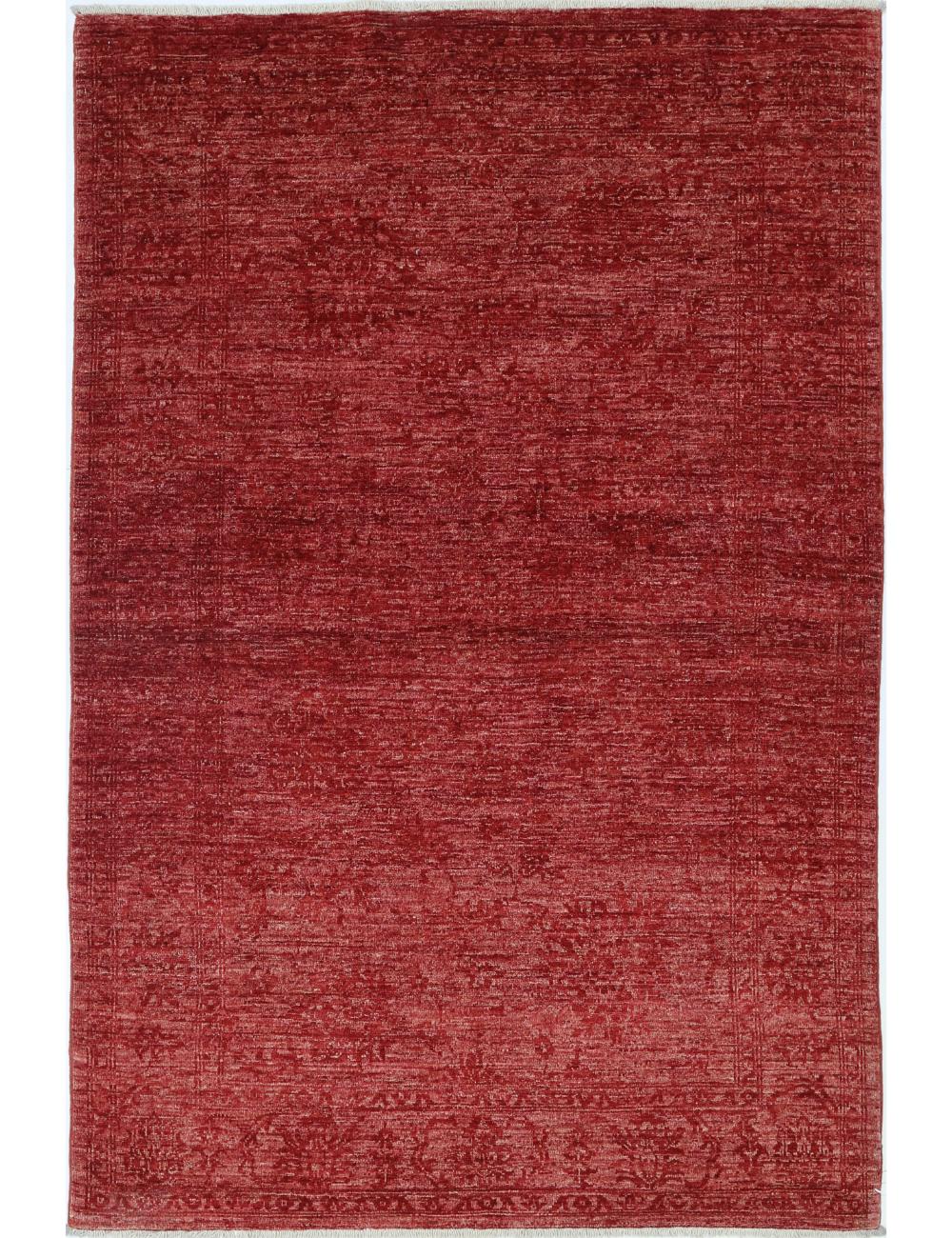 Ziegler 3' 10" X 5' 10" Hand-Knotted Wool Rug 3' 10" X 5' 10" (117 X 178) / Red / Red