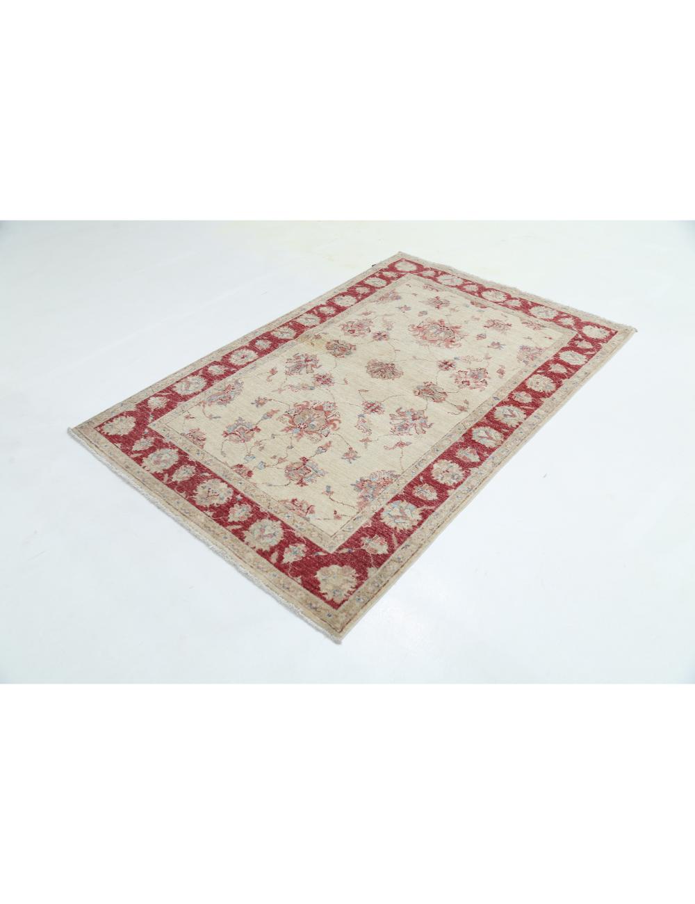 Ziegler 3' 11" X 6' 0" Hand-Knotted Wool Rug 3' 11" X 6' 0" (119 X 183) / Ivory / Red