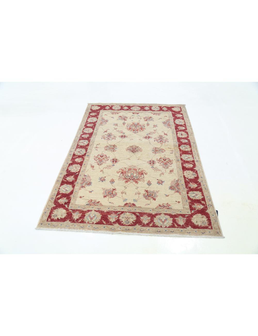 Ziegler 3' 11" X 6' 0" Hand-Knotted Wool Rug 3' 11" X 6' 0" (119 X 183) / Ivory / Red