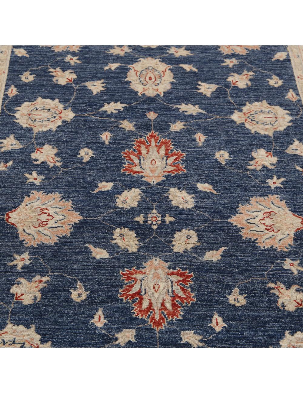 Ziegler 3' 11" X 6' 2" Hand-Knotted Wool Rug 3' 11" X 6' 2" (119 X 188) / Blue / Ivory