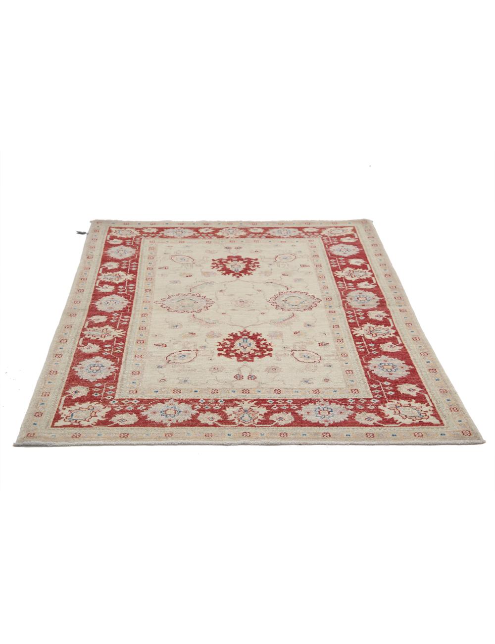 Ziegler 3' 10" X 5' 2" Hand-Knotted Wool Rug 3' 10" X 5' 2" (117 X 157) / Ivory / Red