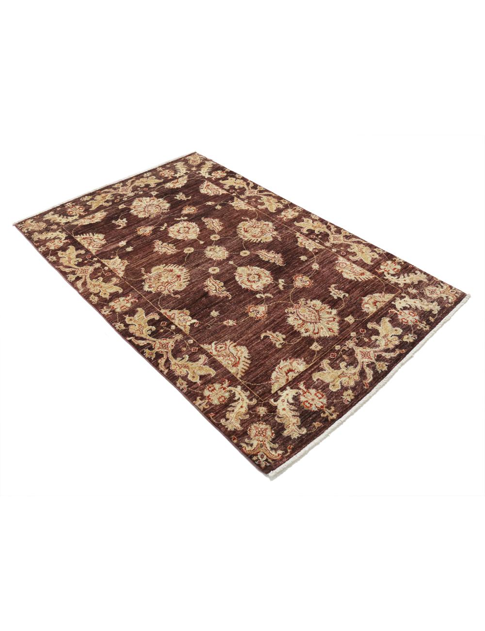 Ziegler 3' 9" X 5' 10" Hand-Knotted Wool Rug 3' 9" X 5' 10" (114 X 178) / Brown / Ivory