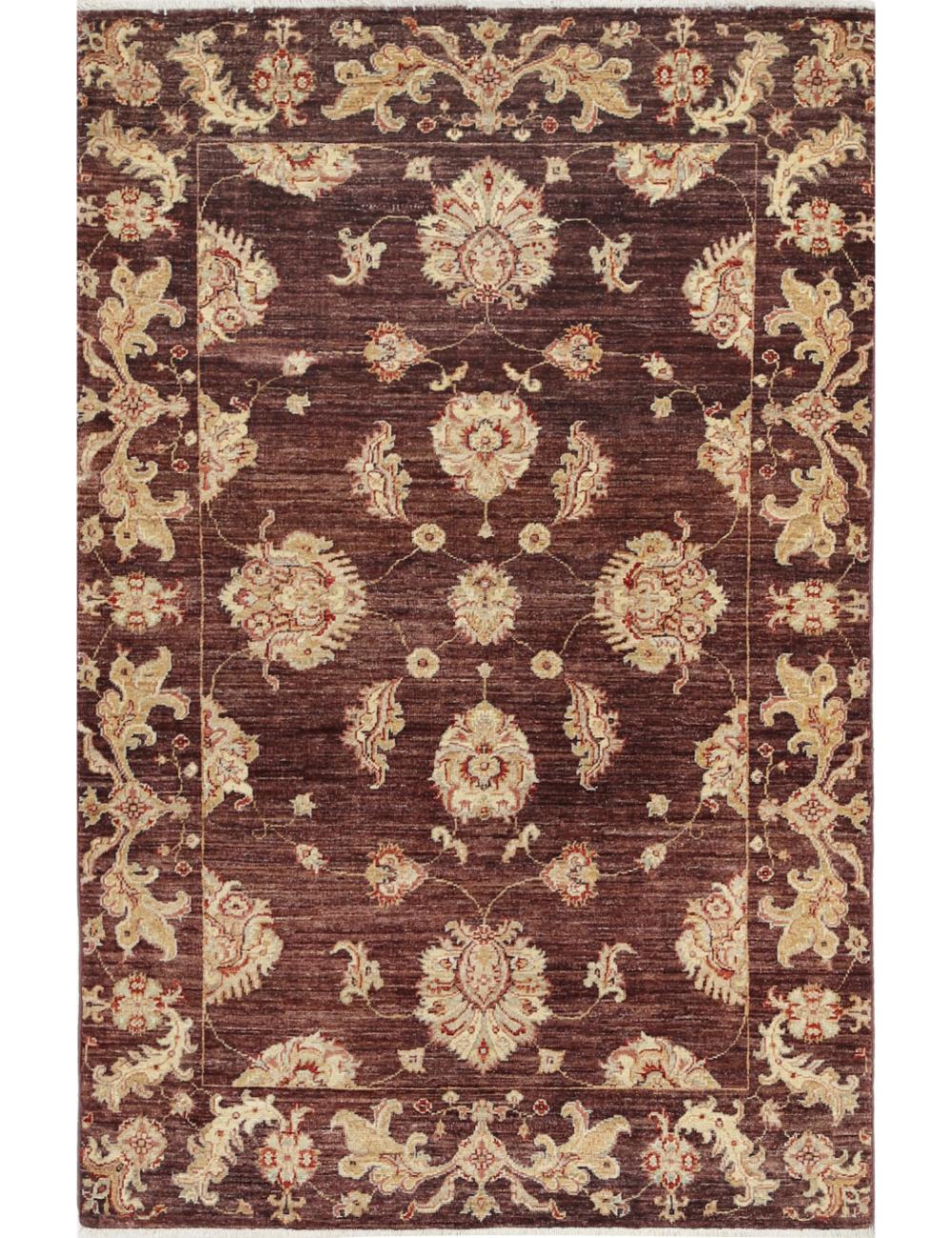 Ziegler 3' 9" X 5' 10" Hand-Knotted Wool Rug 3' 9" X 5' 10" (114 X 178) / Brown / Ivory