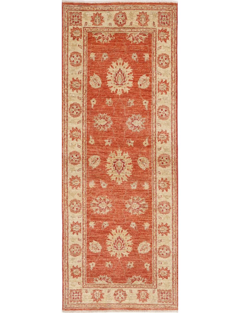 Ziegler 2' 4" X 6' 3" Hand-Knotted Wool Rug 2' 4" X 6' 3" (71 X 191) / Red / Ivory