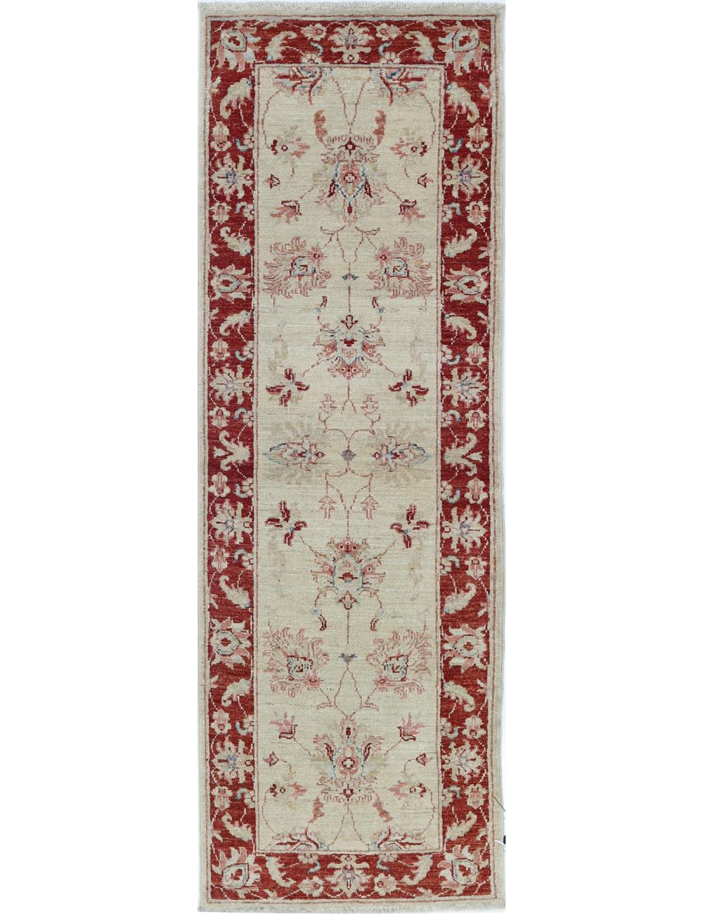 Ziegler 2' 0" X 5' 10" Hand-Knotted Wool Rug 2' 0" X 5' 10" (61 X 178) / Ivory / Red