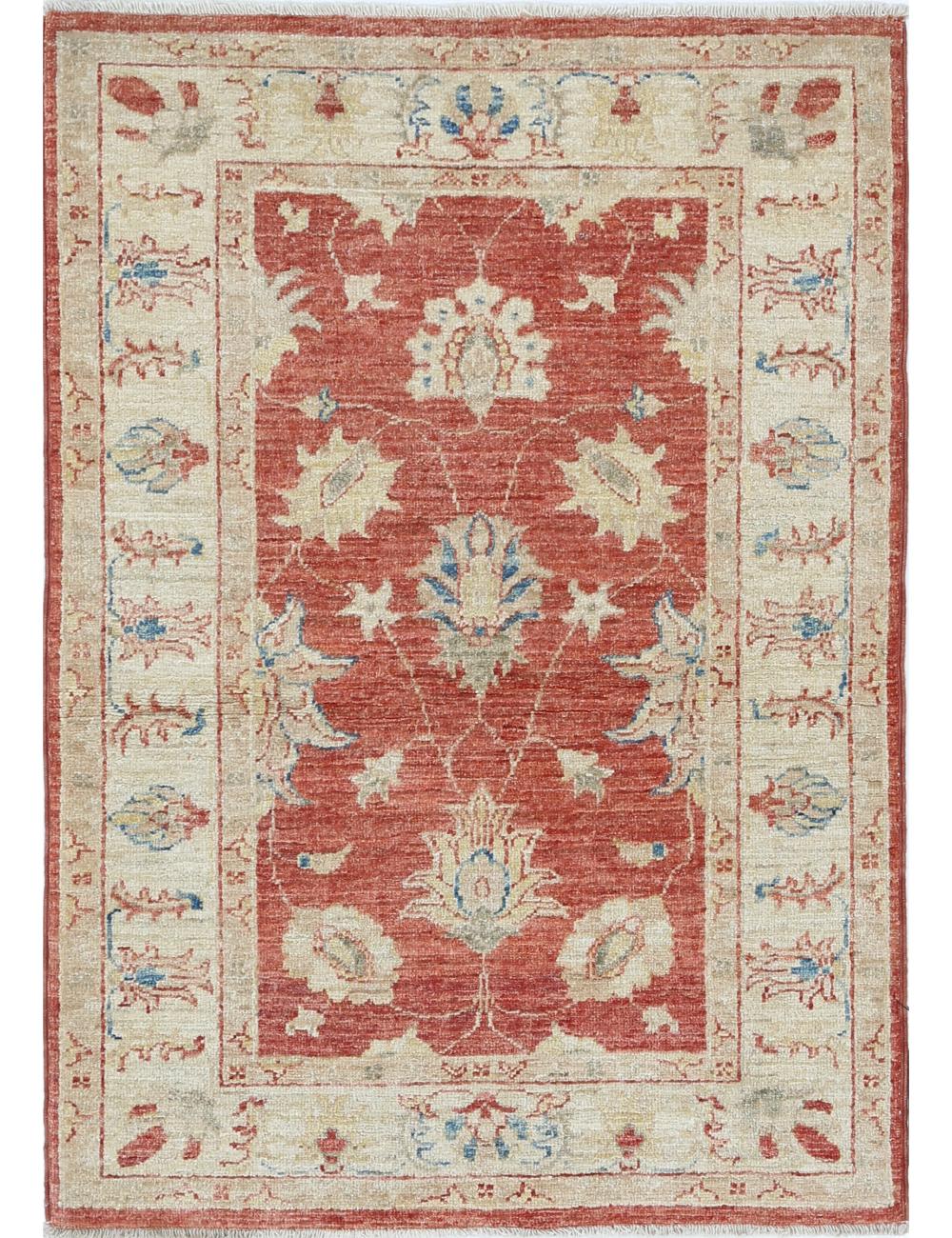 Ziegler 2' 7" X 3' 9" Hand-Knotted Wool Rug 2' 7" X 3' 9" (79 X 114) / Red / Beige