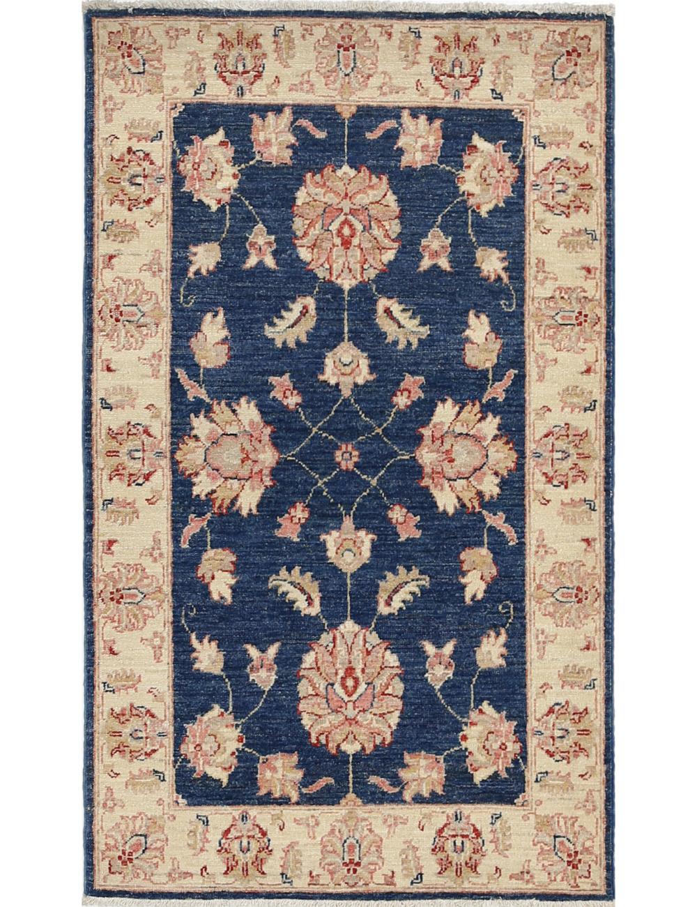 Ziegler 2' 7" X 4' 4" Hand-Knotted Wool Rug 2' 7" X 4' 4" (79 X 132) / Blue / Ivory