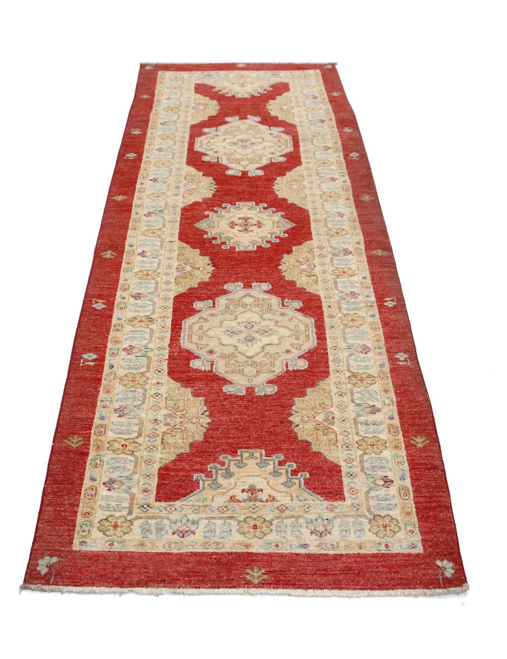 Ziegler 2' 11" X 7' 9" Hand-Knotted Wool Rug 2' 11" X 7' 9" (89 X 236) / Red / Ivory