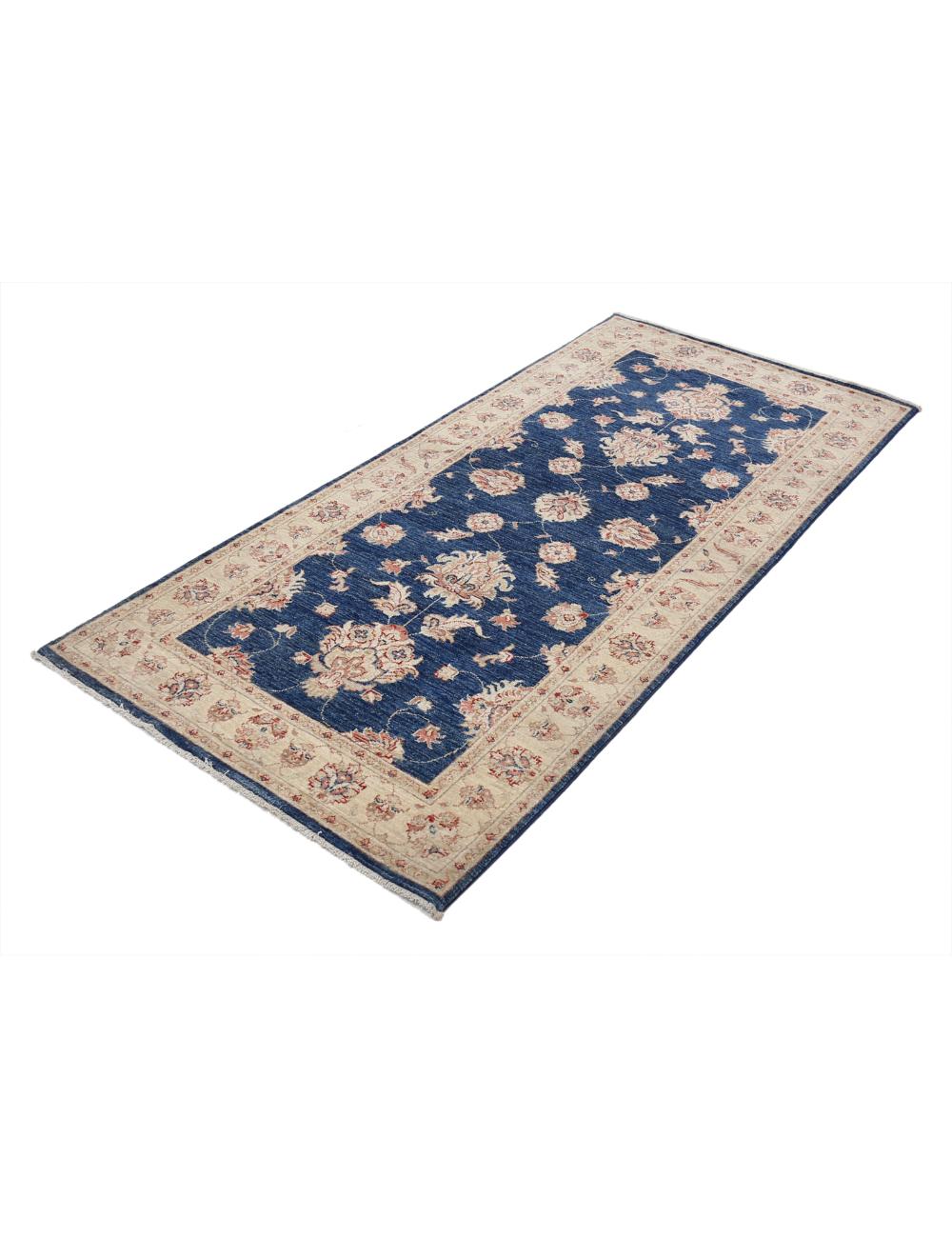Ziegler 3' 2" X 6' 11" Hand-Knotted Wool Rug 3' 2" X 6' 11" (97 X 211) / Blue / Ivory