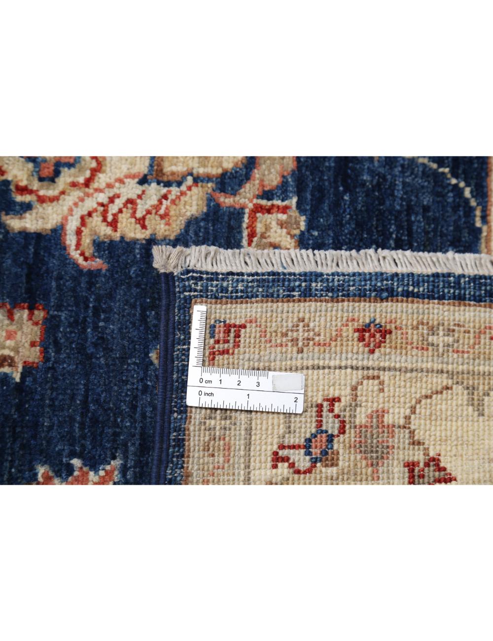 Ziegler 3' 2" X 6' 11" Hand-Knotted Wool Rug 3' 2" X 6' 11" (97 X 211) / Blue / Ivory