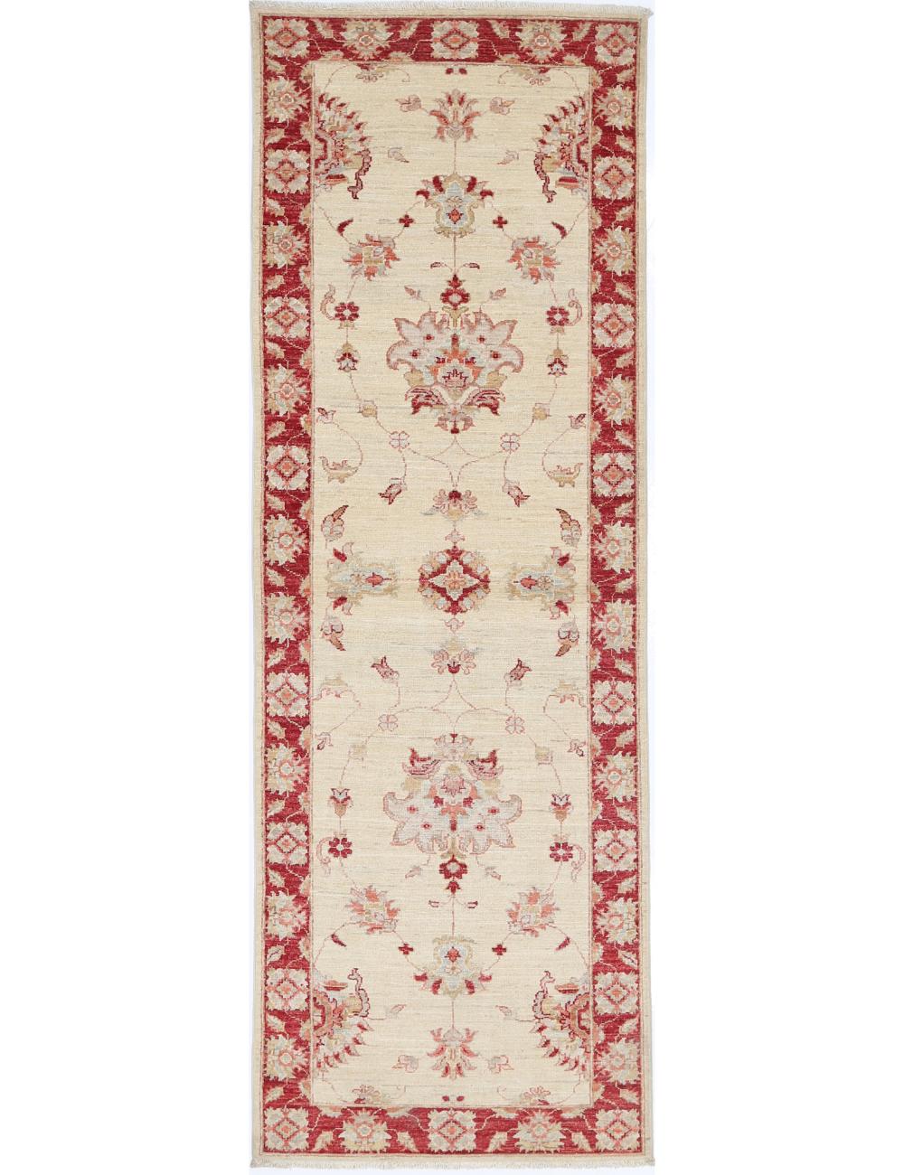 Ziegler 2' 7" X 8' 4" Hand-Knotted Wool Rug 2' 7" X 8' 4" (79 X 254) / Ivory / Red