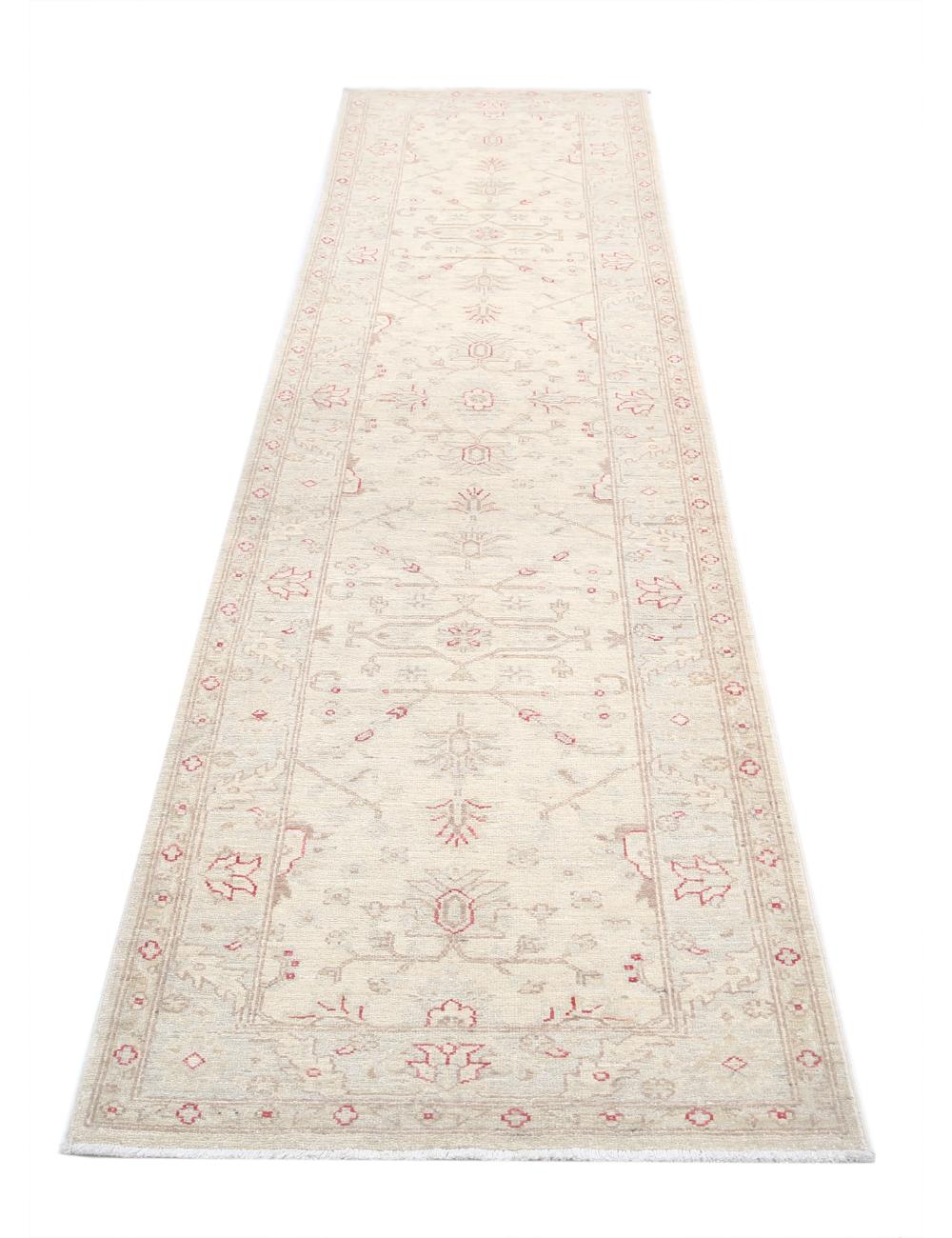 Ziegler 2' 7" X 9' 7" Hand-Knotted Wool Rug 2' 7" X 9' 7" (79 X 292) / Ivory / Blue
