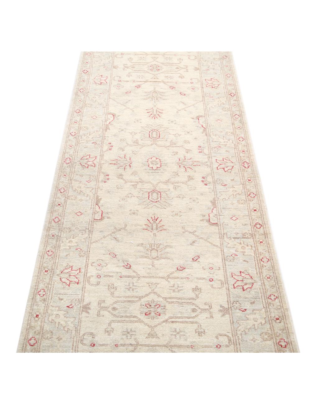 Ziegler 2' 7" X 9' 7" Hand-Knotted Wool Rug 2' 7" X 9' 7" (79 X 292) / Ivory / Blue
