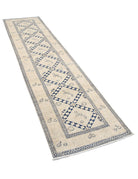 Ziegler 2' 6" X 9' 11" Hand-Knotted Wool Rug 2' 6" X 9' 11" (76 X 302) / Ivory / Blue