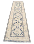 Ziegler 2' 6" X 9' 11" Hand-Knotted Wool Rug 2' 6" X 9' 11" (76 X 302) / Ivory / Blue
