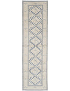 Ziegler 2' 6" X 9' 11" Hand-Knotted Wool Rug 2' 6" X 9' 11" (76 X 302) / Ivory / Blue