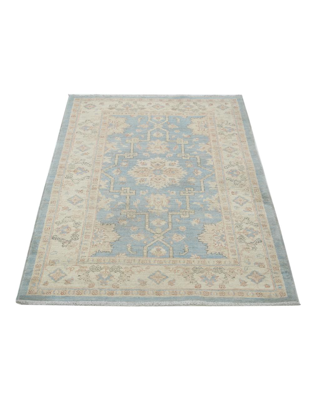 Ziegler 3' 3" X 4' 9" Hand-Knotted Wool Rug 3' 3" X 4' 9" (99 X 145) / Blue / Ivory