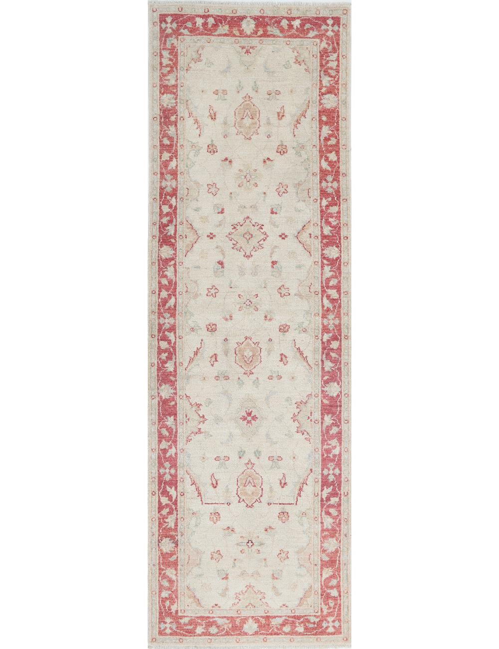 Ziegler 2' 6" X 7' 10" Hand-Knotted Wool Rug 2' 6" X 7' 10" (76 X 239) / Ivory / Red