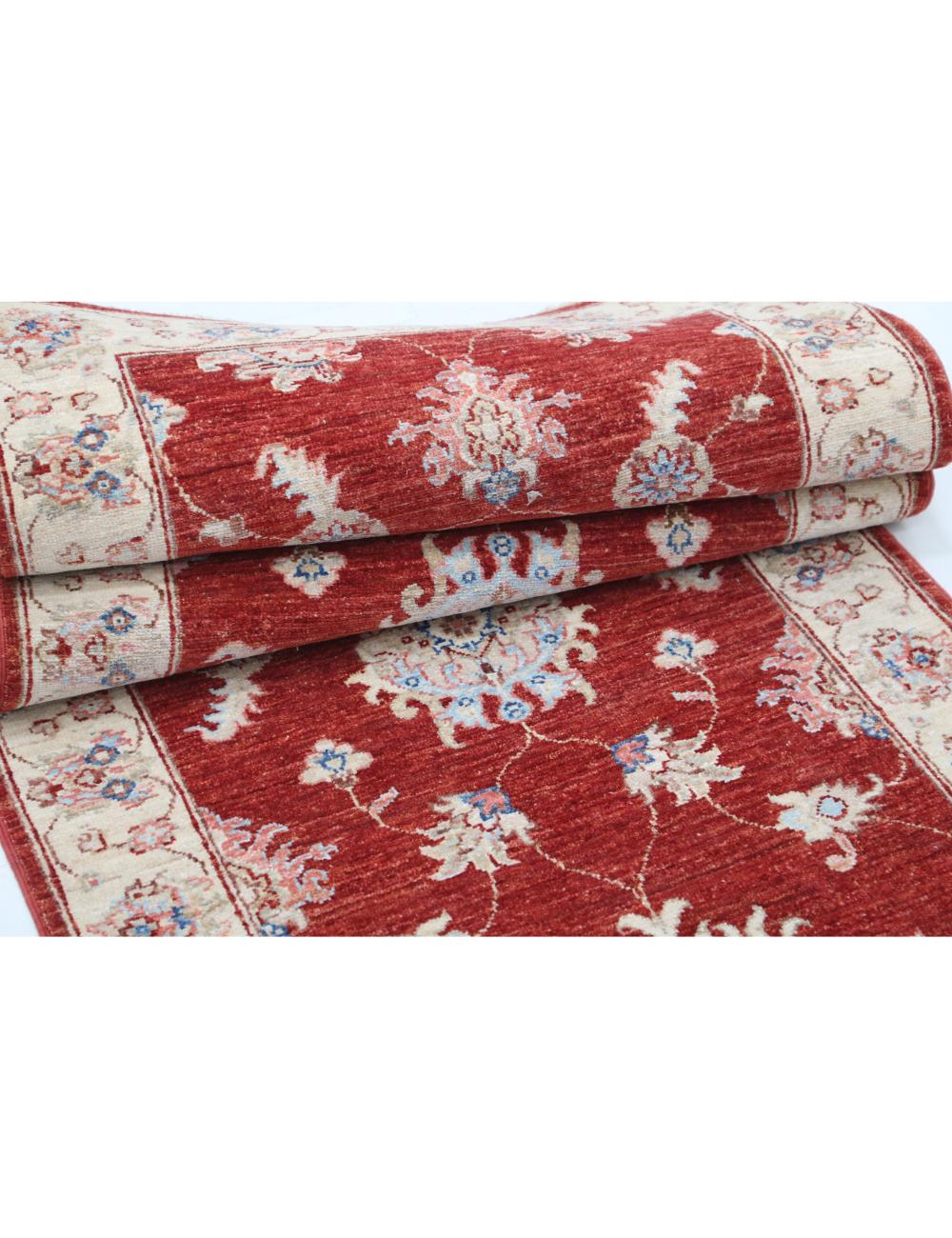 Ziegler 2' 7" X 8' 5" Hand-Knotted Wool Rug 2' 7" X 8' 5" (79 X 257) / Red / Ivory