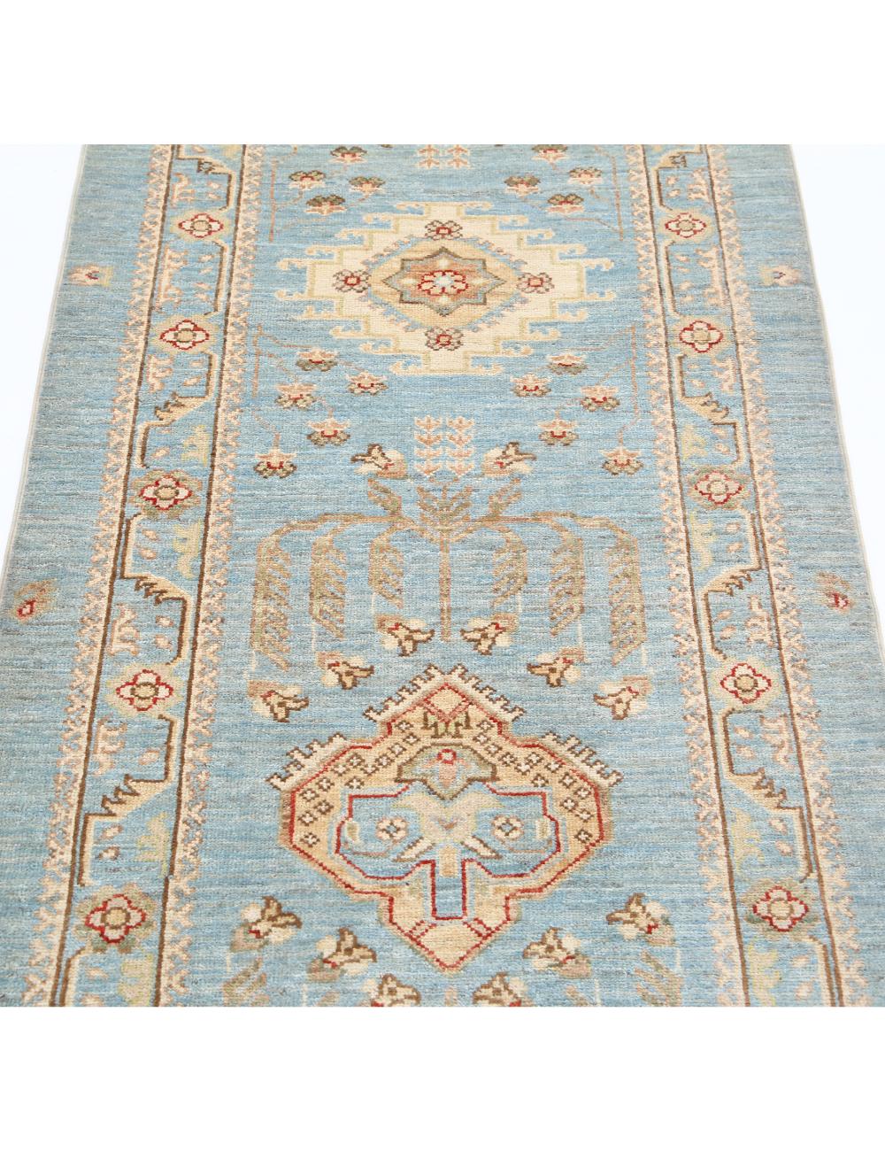 Ziegler 2' 8" X 8' 2" Hand-Knotted Wool Rug 2' 8" X 8' 2" (81 X 249) / Blue / Ivory