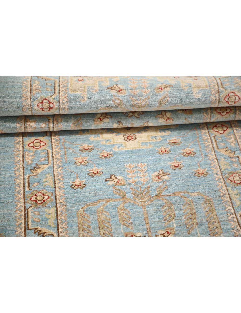 Ziegler 2' 8" X 8' 2" Hand-Knotted Wool Rug 2' 8" X 8' 2" (81 X 249) / Blue / Ivory