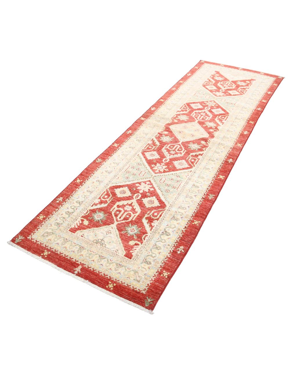 Ziegler 2' 9" X 8' 4" Hand-Knotted Wool Rug 2' 9" X 8' 4" (84 X 254) / Red / Ivory