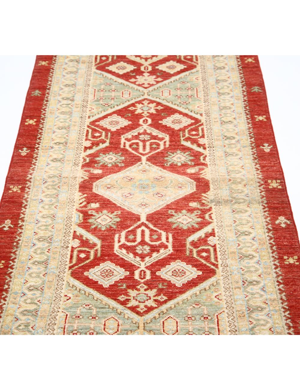 Ziegler 2' 9" X 8' 4" Hand-Knotted Wool Rug 2' 9" X 8' 4" (84 X 254) / Red / Ivory