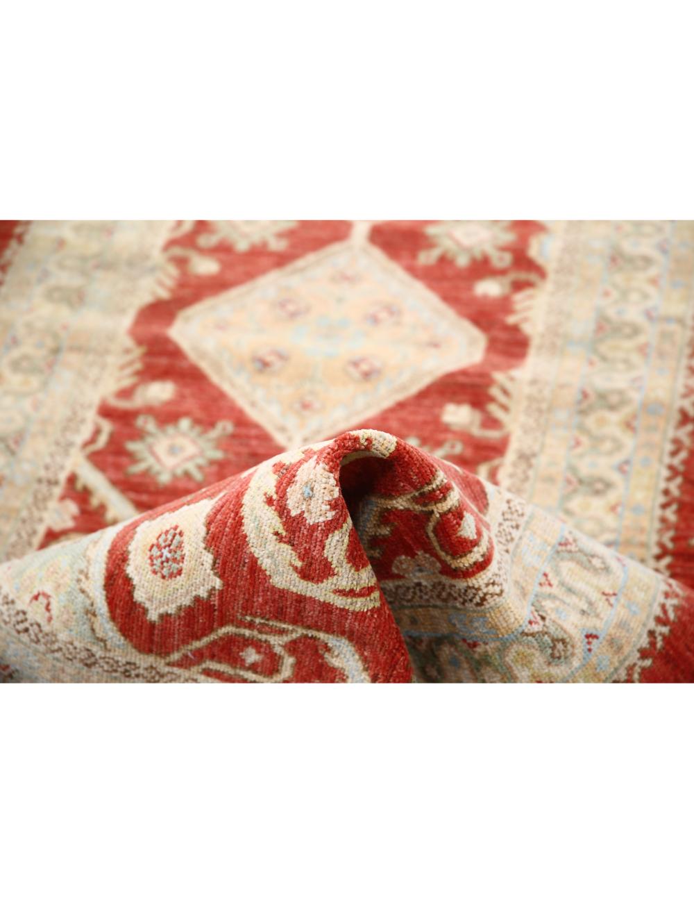 Ziegler 2' 9" X 8' 4" Hand-Knotted Wool Rug 2' 9" X 8' 4" (84 X 254) / Red / Ivory