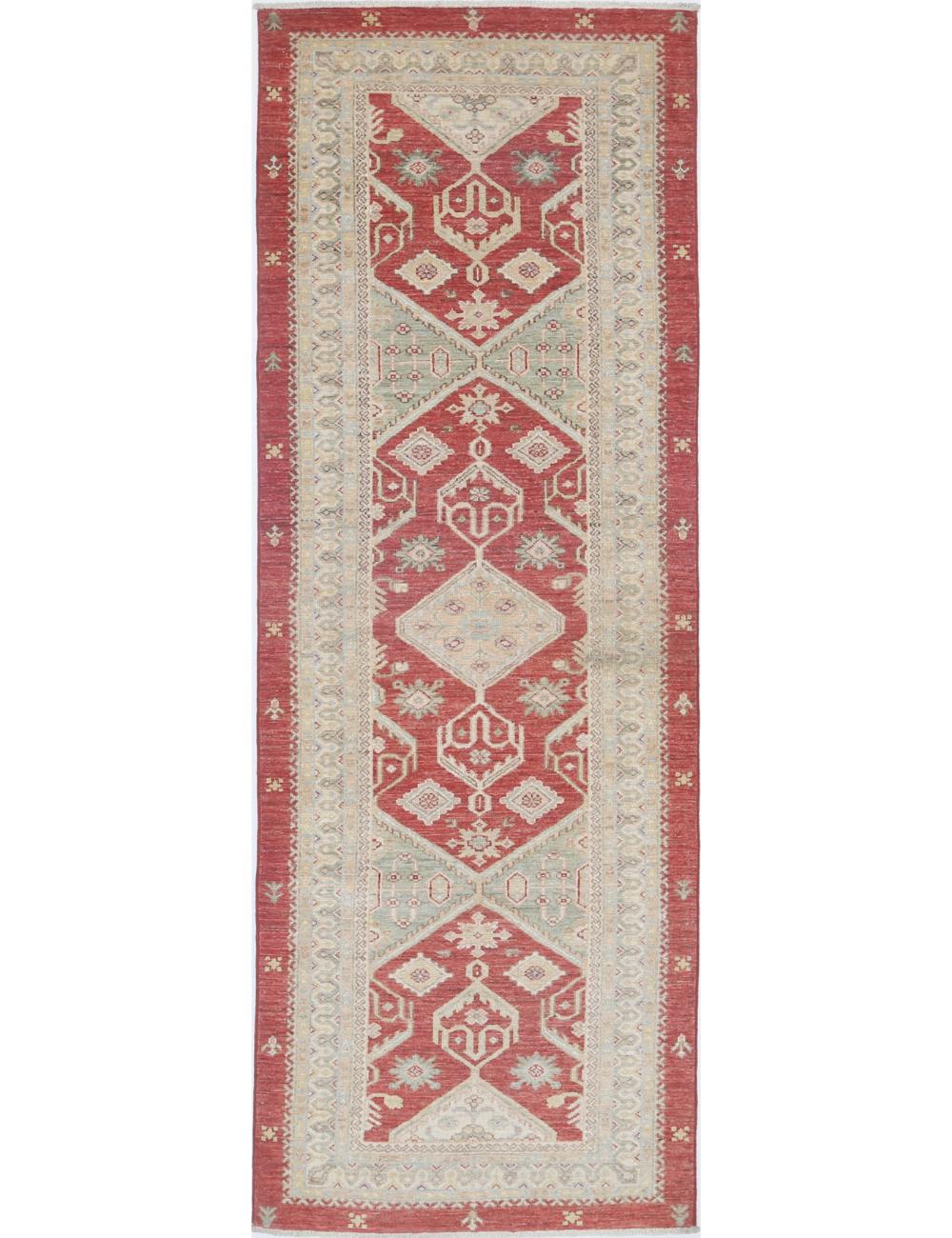 Ziegler 2' 9" X 8' 4" Hand-Knotted Wool Rug 2' 9" X 8' 4" (84 X 254) / Red / Ivory