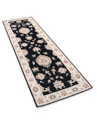 Ziegler 2' 7" X 8' 3" Hand-Knotted Wool Rug 2' 7" X 8' 3" (79 X 251) / Black / Ivory