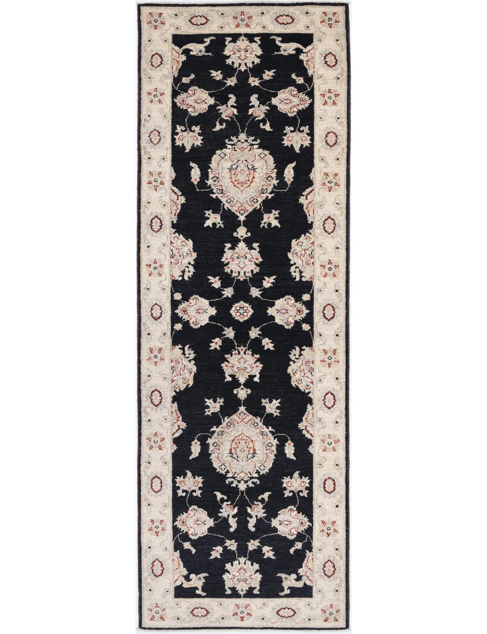 Ziegler 2' 7" X 8' 3" Hand-Knotted Wool Rug 2' 7" X 8' 3" (79 X 251) / Black / Ivory