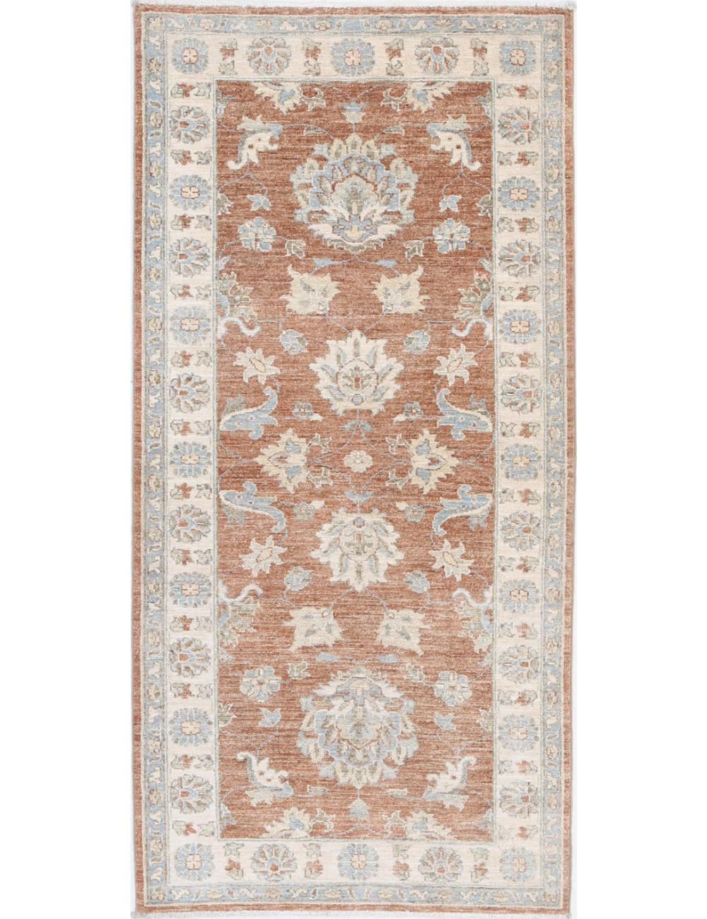 Ziegler 2' 6" X 5' 9" Hand-Knotted Wool Rug 2' 6" X 5' 9" (76 X 175) / Brown / Ivory